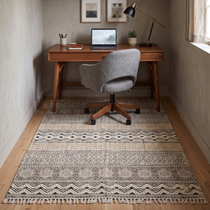 Cotton Handmade Bohemian Geometric Pattern Area <b>Rug</b> Thin Thickness Soft Flatweave for Living Room <b>Bedroom</b> Kitchen Hallway - Product Image 6