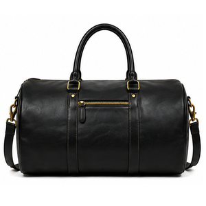 Bolsa de Viaje de Cuero Genuino Negro Premium para Hombre - Bolsa de Gimnasio de Gran Capacidad para Fin de Semana - Product Image 2