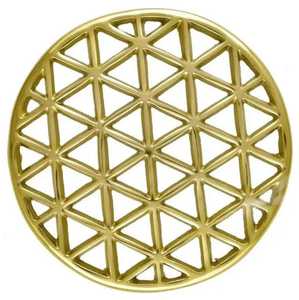 Luxury Brass Flower of Life <b>Trivet</b> Round Gold Metal Hot Pan Pad Heat Resistant Kitchen Coaster Pot Holder Stand - Product Image 1
