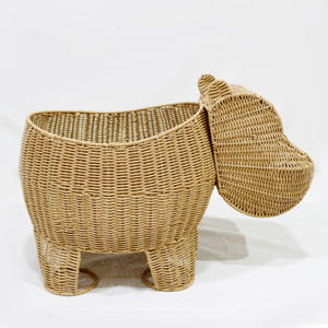Paniers de rangement de conception d'hippopotame en rotin faits à la main de haute qualité pour l'organisation et la décoration de stockage à la maison - Product Image 4