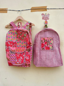 Mochila Escolar Impermeable Antirrobo Acolchada a Rayas para Niñas, Hecha a Mano, de Algodón, Ligera, con Múltiples Bolsillos, Estilo Boho - Product Image 4