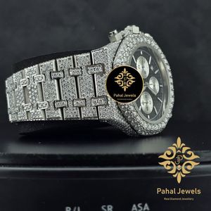Reloj Cronógrafo de Cuarzo con Cristal de Zafiro e Incrustaciones de Diamantes, Tono Plateado, Correa de 20 mm, Estilo Minimalista de Lujo - Product Image 4