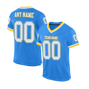 Custom American Football Jersey Men's V-Neck Short Sleeve Gradient Color Sublimated Print Moisture Polyester Sport Apparel - Product Image 6
