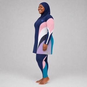 Women's Modest Bikini Set Long Sleeve Swimwear UV Sun Protection Beach <b>Bathing</b> Suit Two Piece Swimsuit Women's Modest Bikini Set - Product Image 4