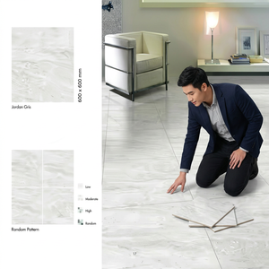 Carreaux de sol en porcelaine polie Vistaar Modern Design 20 mm 600x600 mm PGVT, brillants, 24x24 pouces, émaillés, pour intérieur et extérieur - Product Image 2