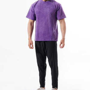 T-shirt pour homme délavé à l'acide, coupe oversize, effet délavé minéral, lourd et décontracté, dernier design - Product Image 5
