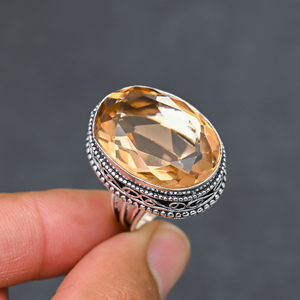 Magnifique bague en pierre précieuse Morganite, tendance et moderne, en argent sterling 925 massif, bijoux faits à la main, vente en gros, prix d'usine - Product Image 4