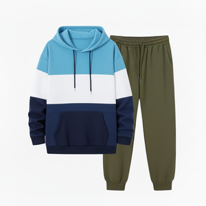 Fabricante de Chándales OEM, Servicio de Impresión de Logotipo Personalizado, MOQ, Crea Tu Propia Marca, Muestra de Ropa, Sudadera con Capucha y Pantalones Deportivos de 2 Piezas con Lavado Ácido - Product Image 5