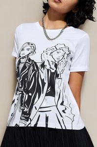 เสื้อยืดกราฟิกสตรีทสำหรับผู้หญิง ผ้าเนื้อบางเบา แฟชั่นทันสมัย สไตล์ลำลอง ชุดลำลองสำหรับไลฟ์สไตล์สมัยใหม่ พร้อมใส่เดินเล่นบนถนน สวยเก๋ - Product Image 2