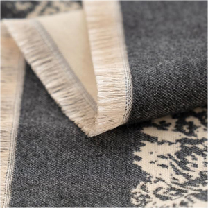 Cape cardigan en cachemire à motif botanique tropical tissé jacquard de qualité supérieure OEM, à franges, ouverte sur le devant, pour soirée - Product Image 5