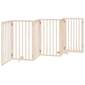 Barrière pliable pour chien à 6 panneaux avec porte en bois de peuplier 118,1 pouces Maisons et meubles pour animaux de compagnie - Product Image 6