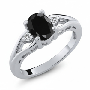 925 Sterling <b>Silver</b> Classic <b>Ring</b> Lab Created Natural Onyx-Elegant Fine Jewelry for Women <b>Men</b> Engagement Wedding <b>Silver</b> Plated - Product Image 5