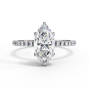 1.50ct VVS-VS Marquise Lab Diamond 18K Solid Gold Engagement <b>Ring</b> - Product Image 4