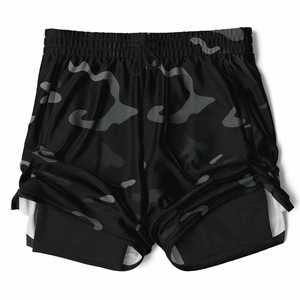 Shorts décontractés en toile taille haute pour hommes avec cordon de serrage réglable, séchage rapide, tissu respirant, motif tendance pour la gym et le fitness - Product Image 4