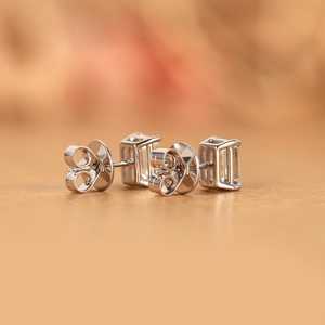 Luxury <b>Emerald</b> Cut Diamond <b>Stud</b> <b>Earrings</b> 10K Solid Gold 1.01CT Lab Grown For Unisex Promise Gift For Wedding Party Occasion - Product Image 6