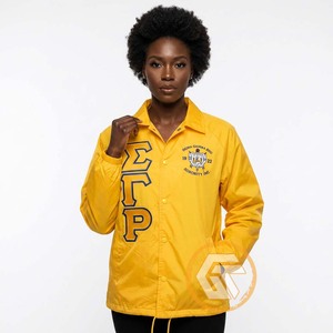 Chaqueta Casual Bordada de Poliéster Transpirable, Impermeable y de Secado Rápido con el Logotipo de Sigma Gamma Rho Personalizado de GREEK TREASURES - Product Image 2