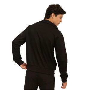 Sauvage Pullover Noir pour Homme, Sweat-shirt Décontracté à Col Montant et Fermeture Éclair Courte, Manches Longues, Léger, Haut de Sport - Product Image 6