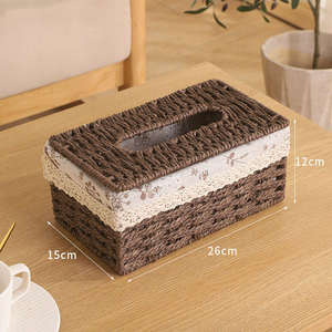 Boîte à mouchoirs en jute faite à la main – Porte-mouchoirs décoratif en fibres naturelles pour la décoration intérieure et les cadeaux d'entreprise - Product Image 1