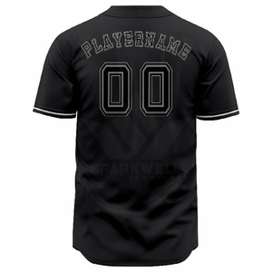 Camiseta de Béisbol Negra para Hombre, Personalizada con Nombre y Número del Equipo, Impresión por Transferencia de Calor, Cuello de Béisbol, Manga Corta, Absorbe la Humedad - Product Image 5
