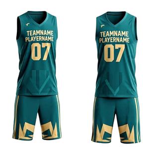Uniforme de basket-ball de haute qualité, impression par sublimation, 100% polyester, nouveau design, couleur unie, ensembles d'uniformes de basket-ball pour hommes - Product Image 1