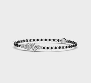 Aurelia Grace Kada Women's Mangalsutra <b>Bracelet</b> 925 Sterling Sliver Lab Grown Diamonds IGI Certified Trendy Rhodium - Product Image 1