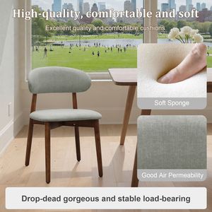 Sedia da Pranzo Senza Braccioli in Flanella Verde Alloro con Gambe in Legno Massello di Noce, Set di 2 per Cucina e Ristorante - Product Image 5