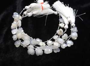 Cuentas facetadas de piedra lunar blanca natural AAA en forma de corazón de 11-12 mm, cuentas de piedra lunar de 6 pulgadas, cuentas de piedra lunar blanca con forma elegante - Product Image 5