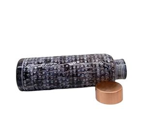 Bouteille d'eau classique en cuivre anti-fuite avec motif floral noir, gourde de voyage réutilisable avec couvercle métallique pour usage domestique - Product Image 3