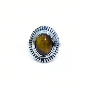 <b>Tiger</b> <b>Eye</b> Moissanite <b>Ring</b> 3.3 Grams Elegant and Luxurious Accessory - Product Image 2