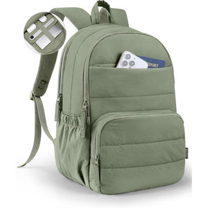 Travel Laptop <b>Backpack</b> 15.6 Inch <b>Water</b> <b>Resistant</b> Zipper Genuine Leather Lightweight Large Capacity Unisex Work College <b>Backpack</b> - Product Image 1