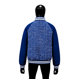 Chaqueta Azul Varsity Moderna, Corte Regular, Cierre de Cremallera, Estilo Casual, Cuello Camisero, Material de Poliéster, Ligera, Deportiva - Product Image 2