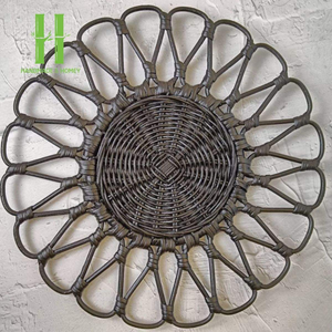 Wholesale Best Price Rattan Placemat Flower-Shaped Rattan Placemat <b>Boho</b> <b>Hanging</b> <b>Wall</b> Decoration Rattan 2026 Made In Vietnam - Product Image 1