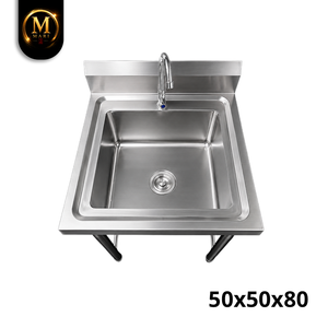 Top Grade Compact Single Bowl <b>Sink</b> 0.8mm Thickness Stainless Steel Free Standing Commercial <b>Kitchen</b> Cafe Washing Basin <b>Unit</b> - Product Image 5