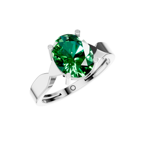 Anillo de Plata 925 con Certificado IGI, Oro Blanco, Cultivado en Laboratorio, Corte Ovalado, 3 Quilates, Engaste de Puntas, Joyería Fina Personalizada OEM ODM para Bodas - Product Image 1