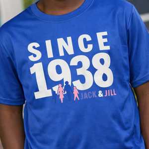 Camiseta Dri Fit para jóvenes Jack and Jill, azul, desde 1938, unidad familiar, juega juntos, camiseta informal para niños y niñas - Product Image 5