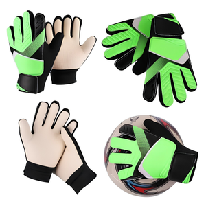 Gants de gardien de but de football professionnels en cuir, haute adhérence, sangle de poignet réglable, fermeture à boucle, logo personnalisé, emballage sportif - Product Image 1