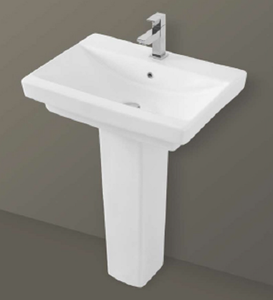 MARINA SET อ่างล้างหน้าแบบตั้งพื้น ทำความสะอาดง่าย ก๊อกน้ำแบบรูเดียว สำหรับห้องน้ำ โรงแรม โรงเรียน ห้องน้ำ โรงพยาบาล วิลล่า อพาร์ทเมนท์ - Product Image 1