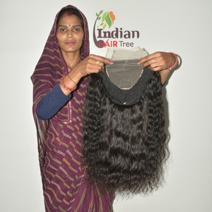 Perruque en cheveux humains indiens Remy vierges, avec closure 7*7, frontale en dentelle, 22 pouces, bonnet respirant, bandeau, double trame, ondulée, vente en gros - Product Image 6