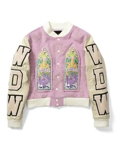 Veste universitaire pour homme, bleu et blanc, avec patch brodé, style preppy, coupe classique, pour l'automne - Product Image 3