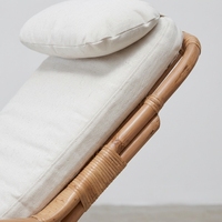Chaise longue de jardin en rotin naturel faite à la main avec coussins et oreillers – Mobilier d'extérieur design pur