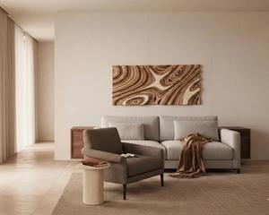 Accesorio de pared, elegante decoración de pared de madera, objeto decorativo de diseño, arte mural para sala de estar, decoración de pared de madera para entrada, estilo de lujo - Product Image 6