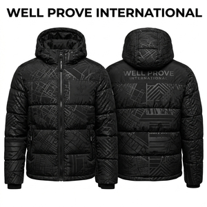 Premium 300T Knitted Polyester Breathable Quick Dry Puffer <b>Jacket</b> Warm <b>Quilted</b> Winter Coat <b>Navy</b> Blue Outdoor - Product Image 2