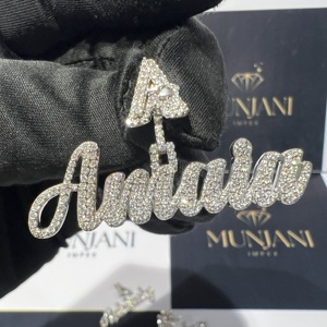 Colgante de Lujo Personalizado con Nombre, Diamante Moissanite VVS, Chapado en Oro, Estilo Hip Hop, para Rapper - Product Image 6