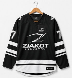 ขายส่งโดยตรงจาก ZIAKOT INDUSTRY เสื้อฮอกกี้สีดำ-ขาวแบบกำหนดเอง - Product Image 1