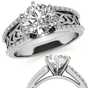 IGI Certified Lab Grown Diamond Diamond Cute Celtic Engagement Ring VS1 Clarity Brilliant Cut Bride Wear Wedding 18k Gold Ring - Product Image 4