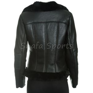 Veste en cuir véritable vintage de haute qualité pour femmes, veste en cuir décontractée à manches longues avec fermeture éclair, taille ample - Product Image 4