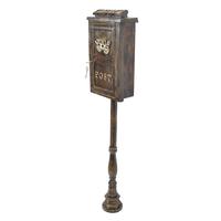 Boîte aux lettres de style campagnard avec support sur colonne, accessoires de maison pour l'extérieur, décoration de jardin et de pelouse, boîte aux lettres antique, prix d'usine