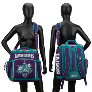 Sac de cheerleading pour femmes en polyester de haute qualité, design élégant multicolore turquoise, impression par sublimation, logo personnalisé, sac de sport et de voyage - Product Image 4