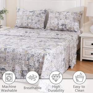 Parure de draps modernes en coton polyester plissé, 600 fils, réutilisable, durable, personnalisable, pour la maison - Product Image 6