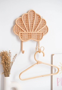 Handcrafted Rattan And Wood Wall Hooks Perfect For Coats <b>Hats</b> <b>Bags</b> Towels And Decorative Storage Wholesale From India - Product Image 3